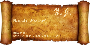 Nasch József névjegykártya